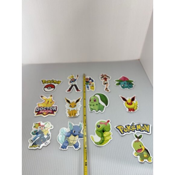 Pokémon Sticker Lot 14pc Vinyl Stickers Pikachu Eevee Cartoon Laptop NEW - Picture 6 of 6